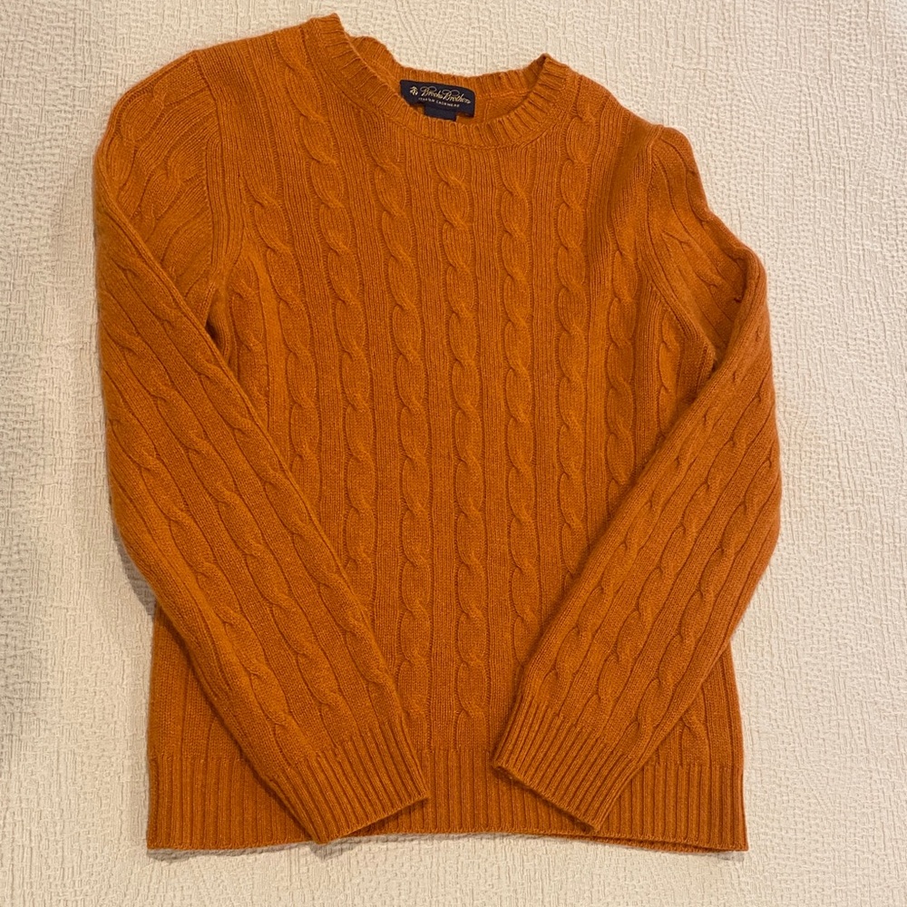 Brooks Brothers Cable Knit Sweater - Burnt Orange - Picture 3 of 6